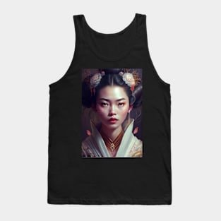 Japanese Geisha In Digital Art. Gift Idea For Japan Fans 4 Tank Top